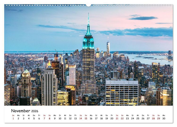 Produktbild: New York City - Atemberaubende Ansichten (Wandkalender 2026 DIN A2 quer), CALVENDO Monatskalender