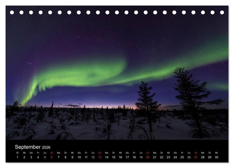 Produktbild: Nordlichter (Tischkalender 2026 DIN A5 quer), CALVENDO Monatskalender