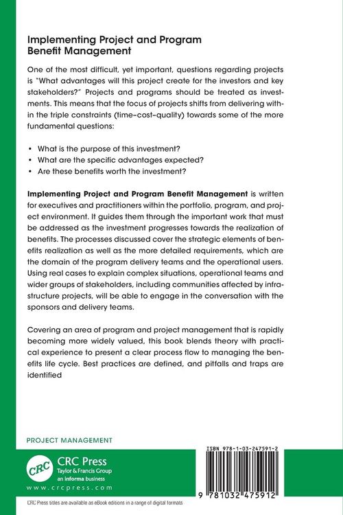 Produktbild: Implementing Project and Program Benefit Management