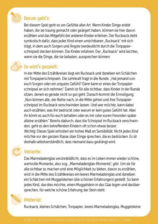 Produktbild: Sprechen und Zuh&ouml;ren im Erz&auml;hlkreis. 30 Bildkarten mit Erz&auml;hlspielen f&uuml;r die Grundschule