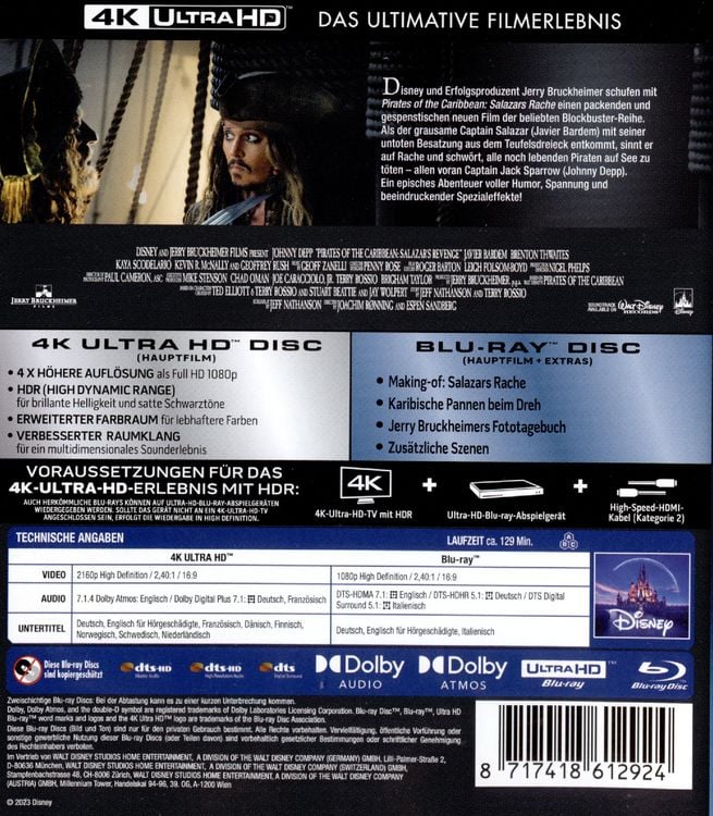 Produktbild: Pirates of the Caribbean 5 - Salazars Rache (4K Ultra HD) (+ Blu-ray 2D)
