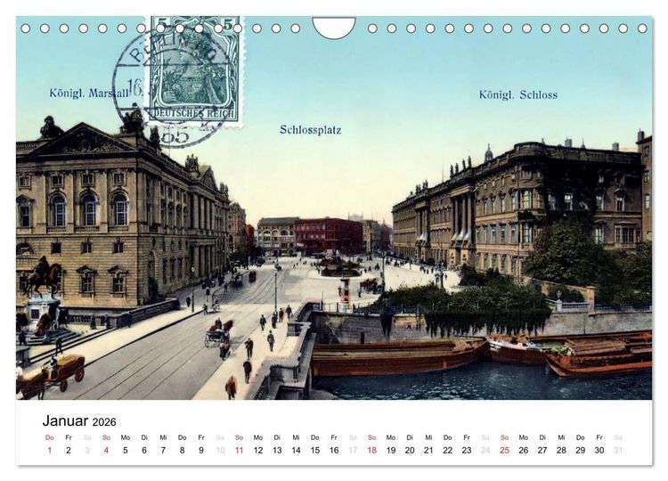 Produktbild: Farbige Gr&uuml;&szlig;e aus dem alten Berlin - Die sch&ouml;nsten Postkarten der Kaiserzeit (Wandkalender 2026 DIN A4 quer), CALVENDO Monatskalender
