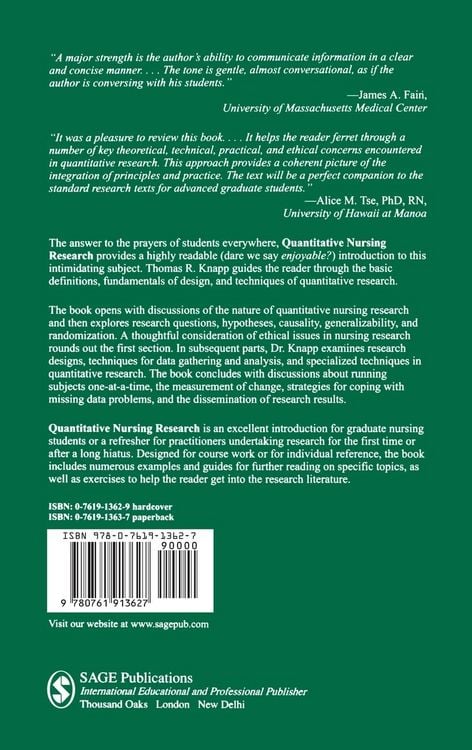 Produktbild: Quantitative Nursing Research