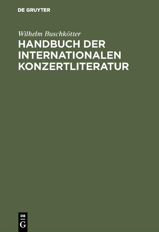 Produktbild: Handbuch der internationalen Konzertliteratur