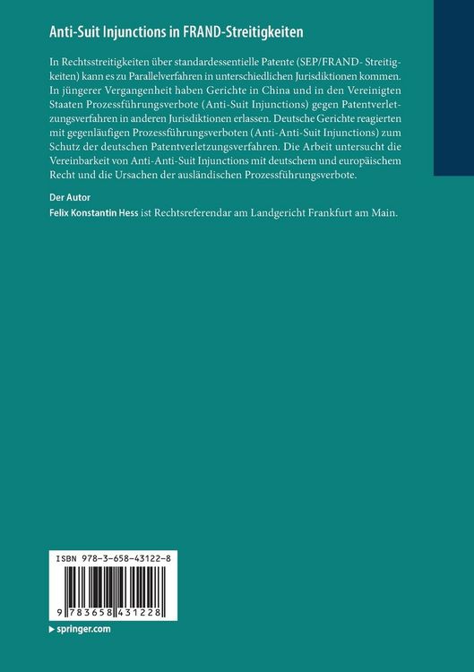 Produktbild: Anti-Suit Injunctions in FRAND-Streitigkeiten