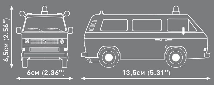 Produktbild: COBI 24637 - VW Volkswagen T3 Polizei, Bausatz 1:35, 144 Klemmbaustein