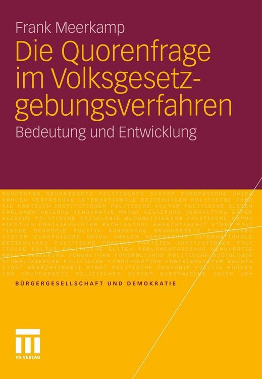 Produktbild: Die Quorenfrage im Volksgesetzgebungsverfahren
