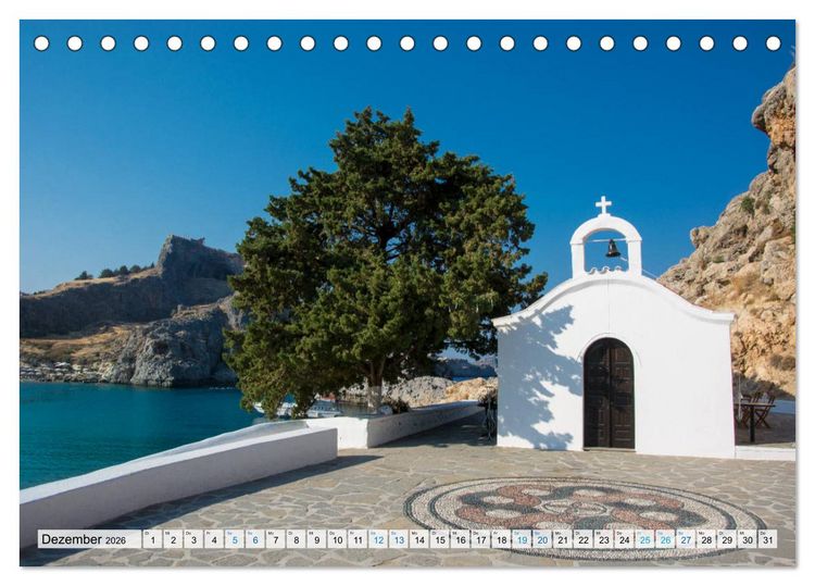 Produktbild: Rhodos - Traumhafter S&uuml;den (Tischkalender 2026 DIN A5 quer), CALVENDO Monatskalender