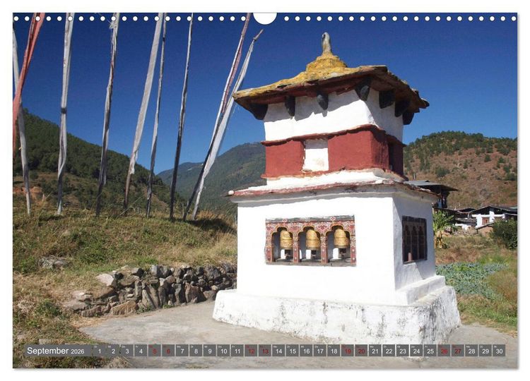 Produktbild: Bhutan - Frieden und Gl&uuml;ck im Himalaya (Wandkalender 2026 DIN A3 quer), CALVENDO Monatskalender