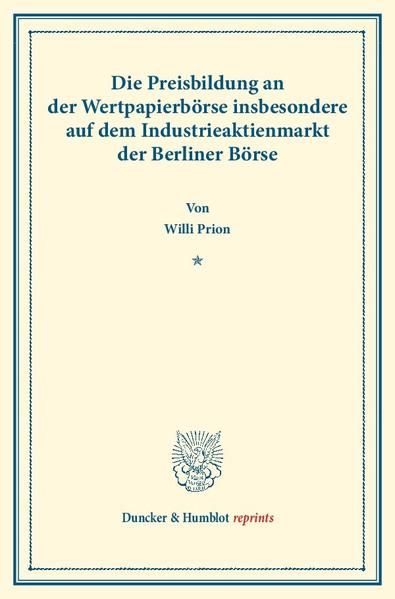 Produktbild: Die Preisbildung an der Wertpapierb&ouml;rse