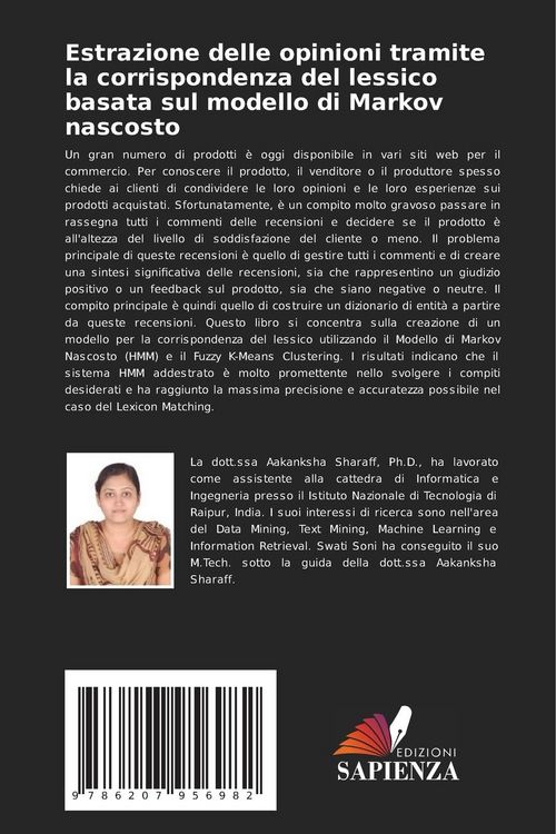 Produktbild: Estrazione delle opinioni tramite la corrispondenza del lessico basata sul modello di Markov nascosto