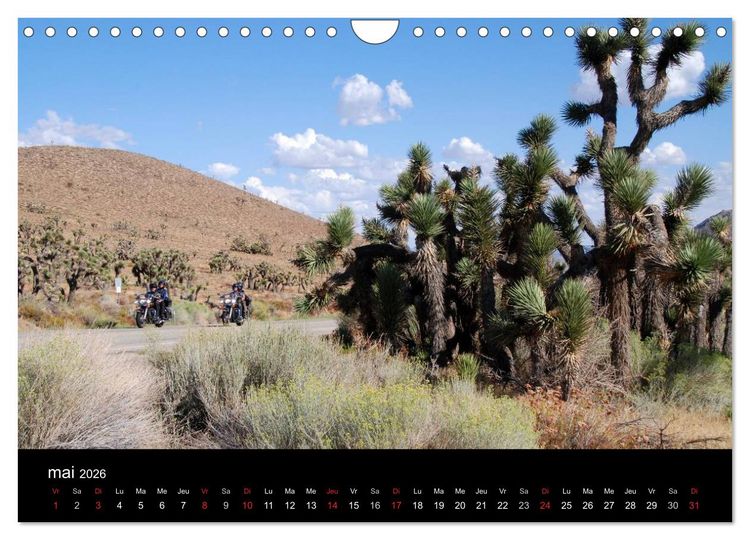 Produktbild: Born to be wild &ndash; Les &Eacute;tats-Unis en Harley-Davidson (Calendrier mural 2026 DIN A4 vertical), CALVENDO calendrier mensuel