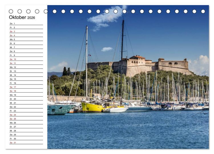 Produktbild: C&Ocirc;TE D&rsquo;AZUR Bezaubernde Orte (Tischkalender 2026 DIN A5 quer), CALVENDO Monatskalender