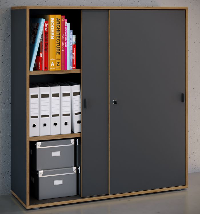 Produktbild: B&uuml;roschrank Aktenschrank Schiebet&uuml;ren Salia 3fach