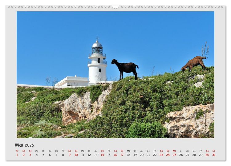 Produktbild: Menorca, die sch&ouml;ne Schwester (Wandkalender 2026 DIN A2 quer), CALVENDO Monatskalender