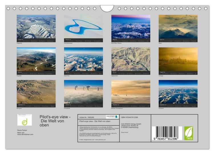 Produktbild: Pilot's-eye view - Die Welt von oben (Wandkalender 2026 DIN A4 quer), CALVENDO Monatskalender