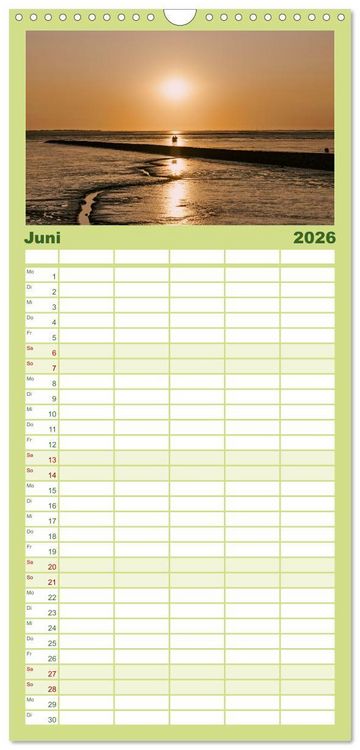 Produktbild: Familienplaner 2026 - K&uuml;stenregionen Deutschland mit 5 Spalten (Wandkalender, 21 x 45 cm) CALVENDO