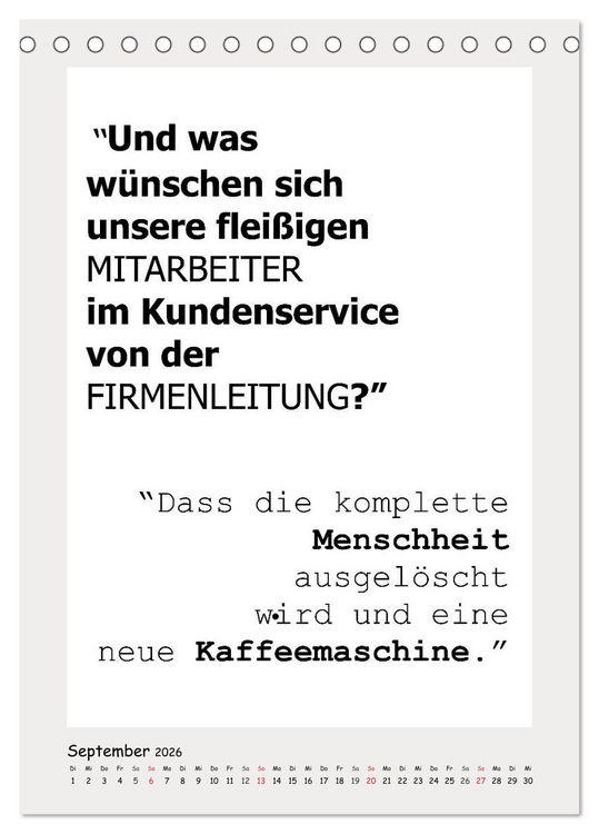 Produktbild: Spr&uuml;chekalender. Witziges f&uuml;rs B&uuml;ro (Tischkalender 2026 DIN A5 hoch), CALVENDO Monatskalender