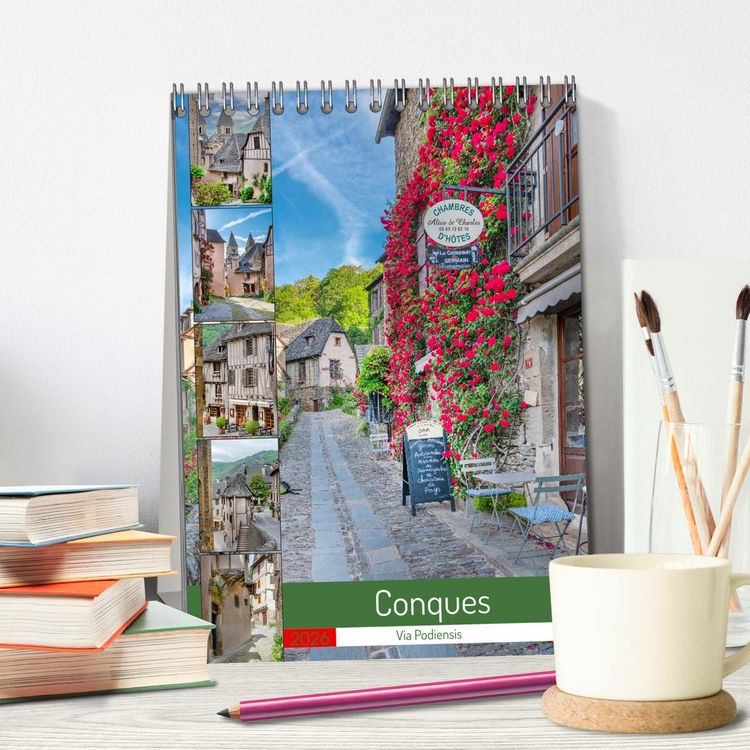 Produktbild: Conques - Via Podiensis (Tischkalender 2026 DIN A5 hoch), CALVENDO Monatskalender