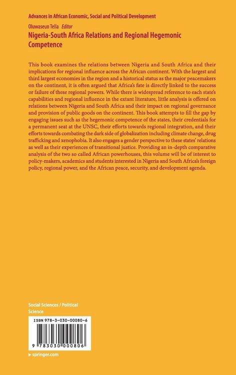 Produktbild: Nigeria-South Africa Relations and Regional Hegemonic Competence