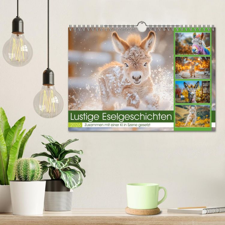 Produktbild: Lustige Eselgeschichten (Wandkalender 2026 DIN A4 quer), CALVENDO Monatskalender