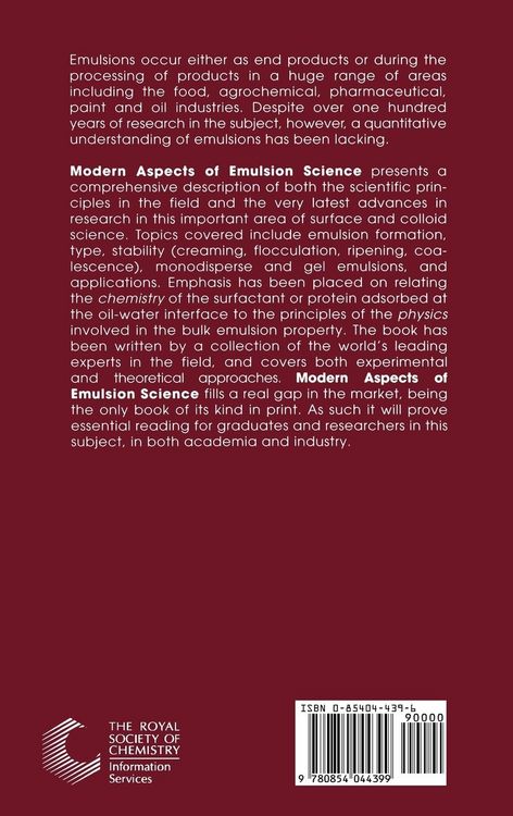 Produktbild: Modern Aspects of Emulsion Science