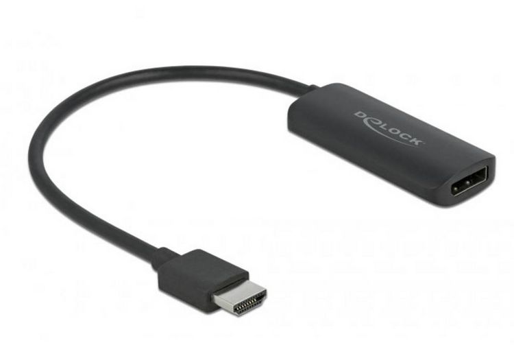 Produktbild: Delock 63206 HDMI / USB-Micro-B / DisplayPort Adapter [1x HDMI-Stecker - 1x DisplayPort Buchse, Micro USB] Schwarz 0.24 m