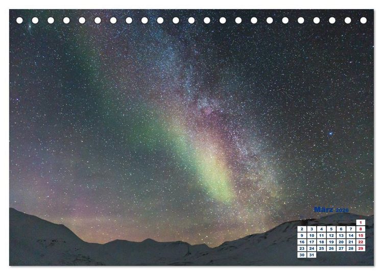 Produktbild: Faszinierende Lichterscheinungen am Himmel - Polarlichter (Tischkalender 2026 DIN A5 quer), CALVENDO Monatskalender