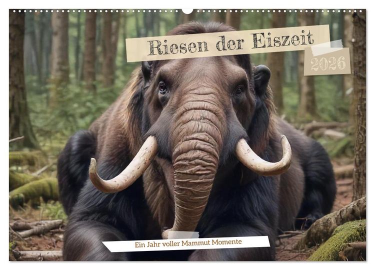 Produktbild: Riesen der Eiszeit &ndash; Ein Jahr voller Mammut Momente (Wandkalender 2026 DIN A2 quer), CALVENDO Monatskalender