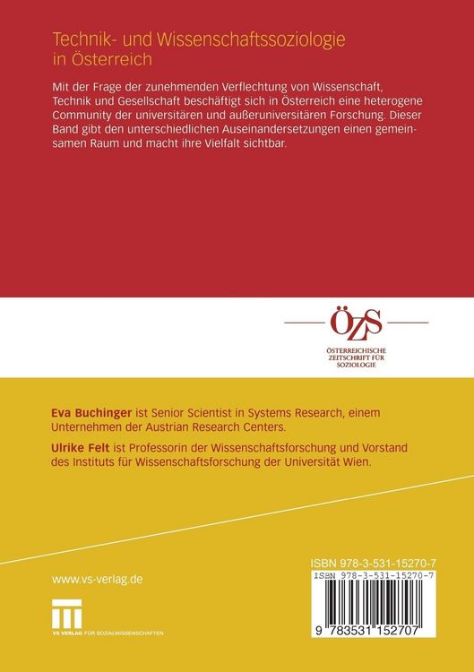 Produktbild: Technik- und Wissenschaftssoziologie in &Ouml;sterreich