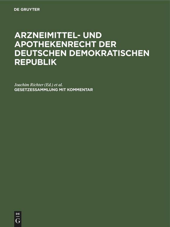 Produktbild: Arzneimittel- und Apothekenrecht der Deutschen Demokratischen Republik. Lieferung 1