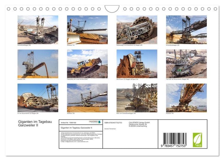 Produktbild: Giganten im Tagebau Garzweiler II (Wandkalender 2026 DIN A4 quer), CALVENDO Monatskalender