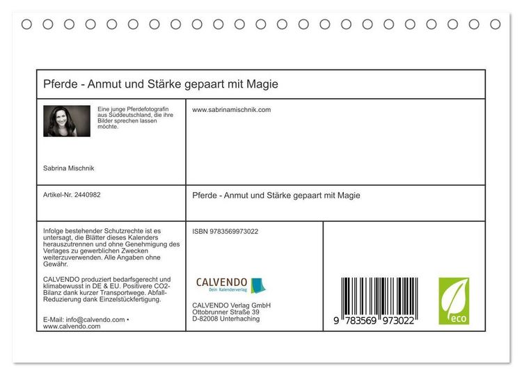 Produktbild: Pferde - Anmut und St&auml;rke gepaart mit Magie (Tischkalender 2027 DIN A5 quer), CALVENDO Monatskalender