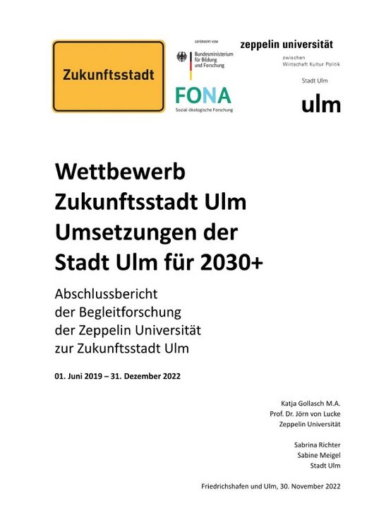 Produktbild: Wettbewerb Zukunftsstadt Ulm - Umsetzungen der Stadt Ulm f&uuml;r 2030+