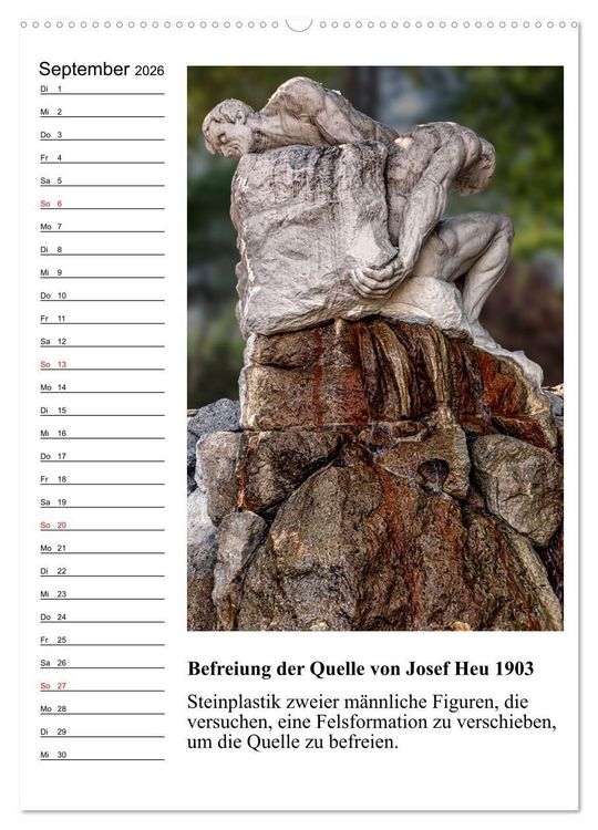 Produktbild: Brunnenkunst in Wien (hochwertiger Premium Wandkalender 2026 DIN A2 hoch), Kunstdruck in Hochglanz