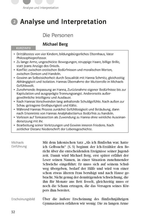 Produktbild: Klett Lekt&uuml;rehilfen Bernhard Schlink, Der Vorleser