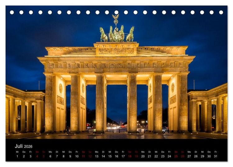 Produktbild: Eine Reise durch Berlin bei Nacht (Tischkalender 2026 DIN A5 quer), CALVENDO Monatskalender
