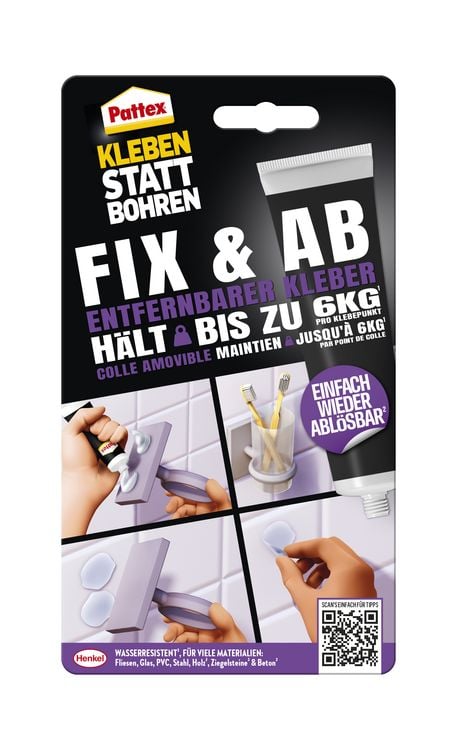Produktbild: Pattex Kleben statt Bohren Fix & Ab, 44 g, 9H PKBR2