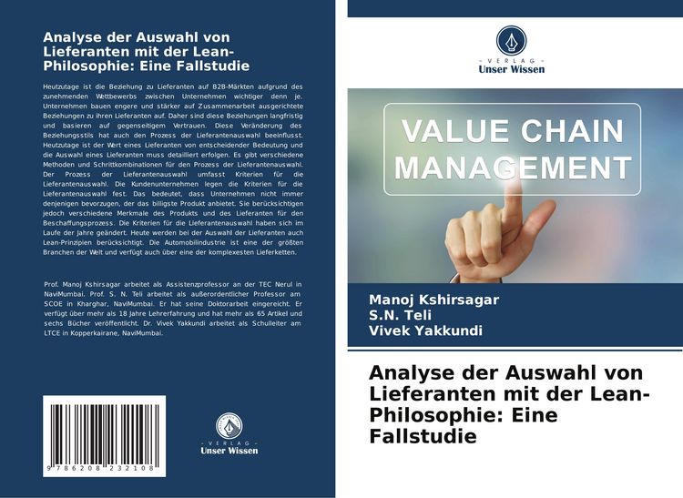 Produktbild: Analyse der Auswahl von Lieferanten mit der Lean-Philosophie: Eine Fallstudie