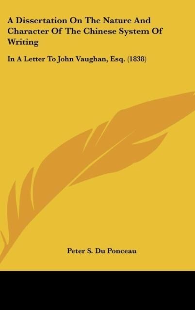 Produktbild: Du Ponceau, P: Dissertation On The Nature And Character Of T