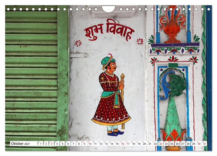 Produktbild: Farbenfrohes Indien (Wandkalender 2027 DIN A4 quer), CALVENDO Monatskalender