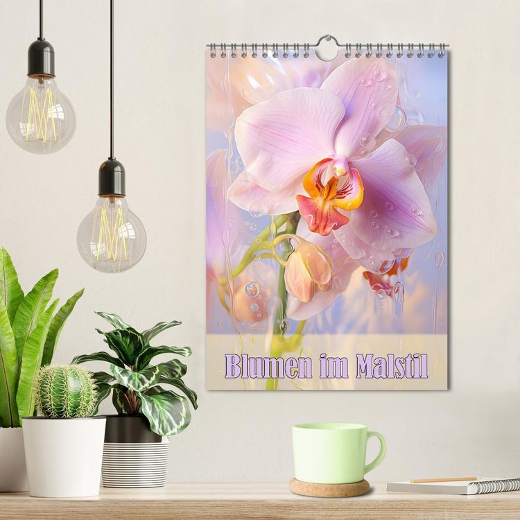 Produktbild: Blumen im Malstil (Wandkalender 2026 DIN A4 hoch), CALVENDO Monatskalender