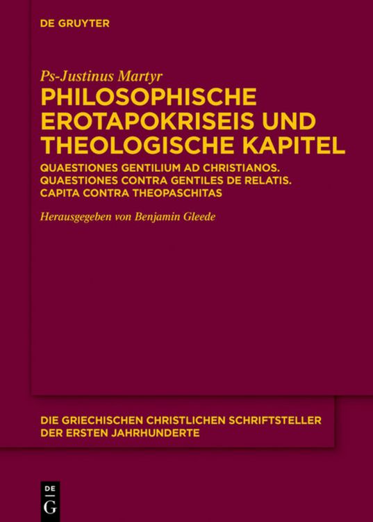 Produktbild: Philosophische Erotapokriseis und theologische Kapitel