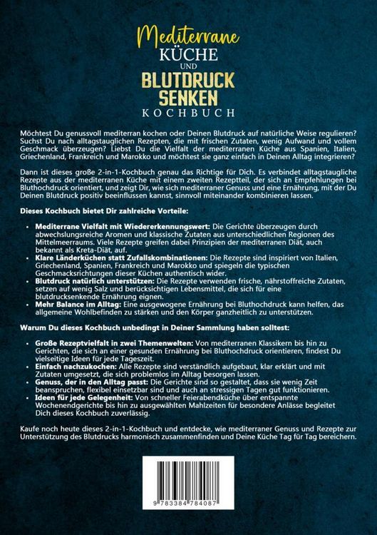 Produktbild: Mediterrane K&uuml;che und Blutdruck senken Kochbuch