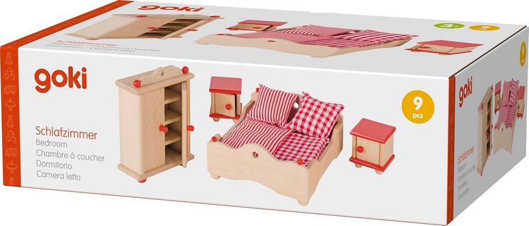 Produktbild: goki Puppenm&ouml;bel Schlafzimmer f&uuml;r Puppenhaus