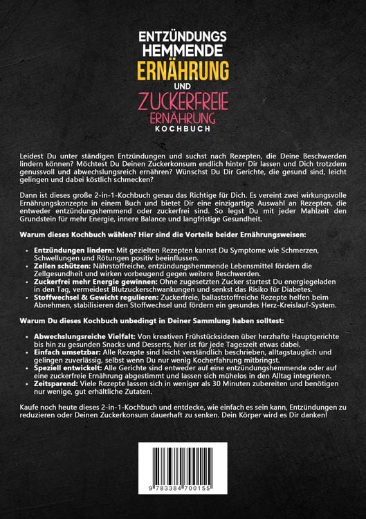 Produktbild: Entz&uuml;ndungshemmende Ern&auml;hrung und Zuckerfreie Ern&auml;hrung Kochbuch