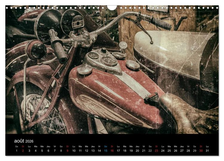 Produktbild: MOTOS VINTAGE (Calendrier mural 2026 DIN A3 vertical), CALVENDO calendrier mensuel