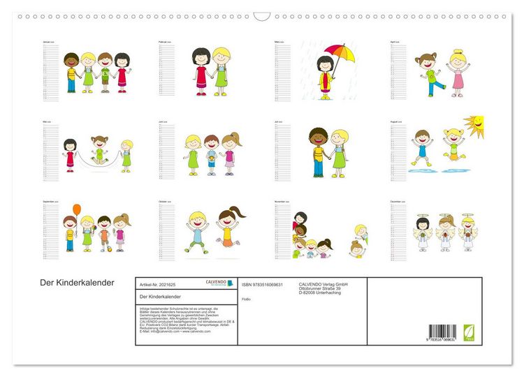 Produktbild: Der Kinderkalender (Wandkalender 2026 DIN A2 quer), CALVENDO Monatskalender