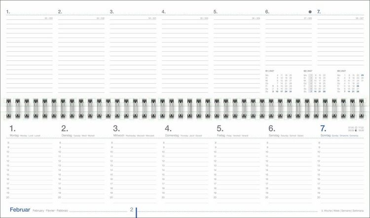 Produktbild: Wochenquerplaner, blau 2027