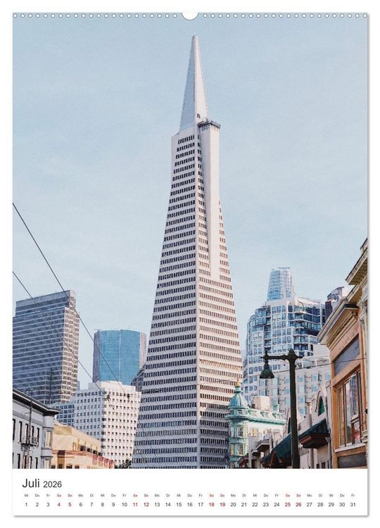 Produktbild: San Francisco - Cable Cars, Golden Gate Bridge und Lombard Street (Wandkalender 2026 DIN A2 hoch), CALVENDO Monatskalender